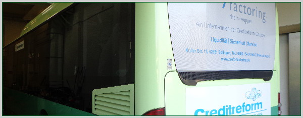 Creditreform und Crefo Factoring aus Solingen starten Buswerbung