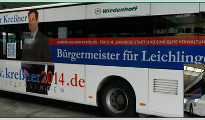 Buswerbung als Unterstützung zur Wahlkampagne