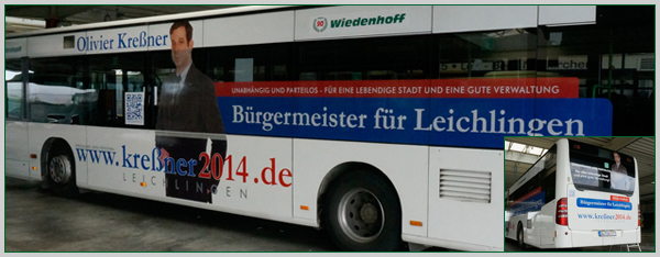 Buswerbung als Unterstützung zur Wahlkampagne